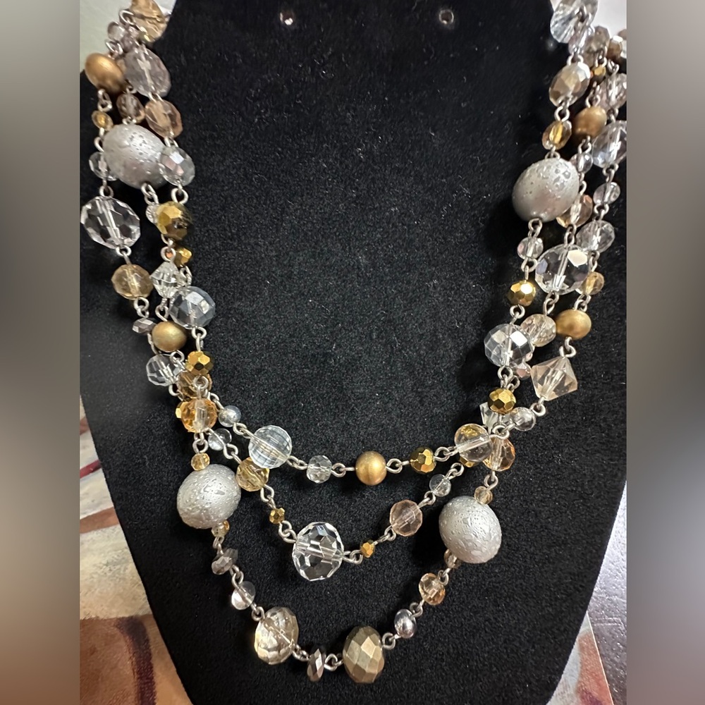 Lia Sophia Multi-Strand Silver and Gold Necklace